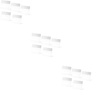 VILLCASE 15 Pcs Display Deck Cards Acrylic Sign Holder Desktop Stand Display Stand Desktop Menu Storage Rack Versatile Acrylic Rack Monitor Stands Price Holder Label Holder Price Tag Buffet