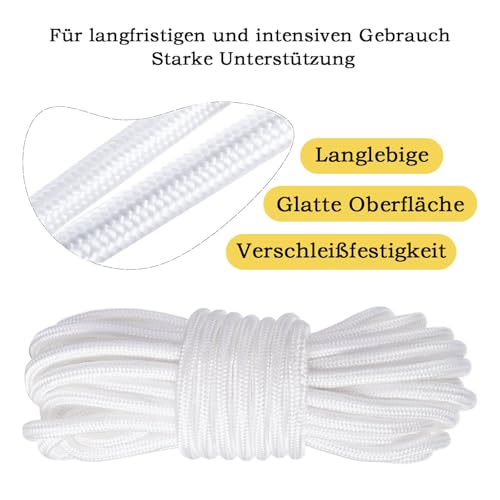 KCNOFNC Doppelte Umlenkrolle mit 2 Kugellager, Flaschenzug mit 10m (6mm) Nylonseil, Tragfähigkeit 70 kg