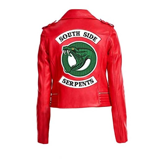 Fashion_First Riverdale Southside Serpents Cheryl Blossom - Chaqueta de piel para mujer