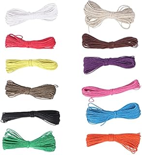 minkissy 12 Colors 10M 1mm Cotton Cord Rope Waxed Cotton Cord for Bracelet Necklace Jewelry Making and Macrame Supplies (Random Color)