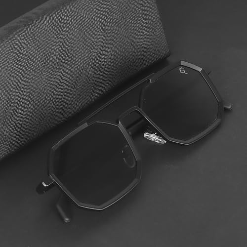 Image of Hexagon Round Sunglasses Metal Frame Stylish Goggles For Men's and Women's