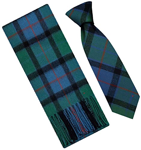 Écharpe et cravate en laine d'agneau motif écossais tartan I LUV LTD