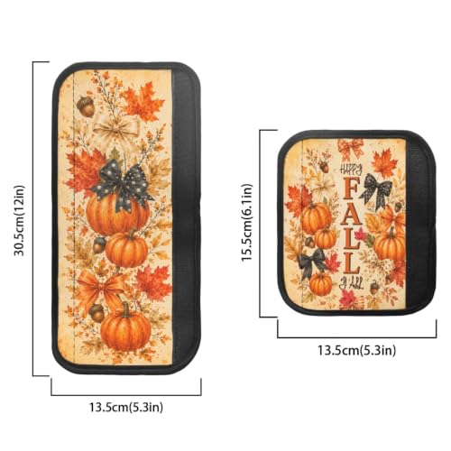 Image of Fall Refrigerator Handle Covers Set of 6 Pumpkin Bow Kitchen Appliance Handle Covers Non-Slip Washable Fridge Door Handle Protector, Keep Off Fingerprints,Food Stains