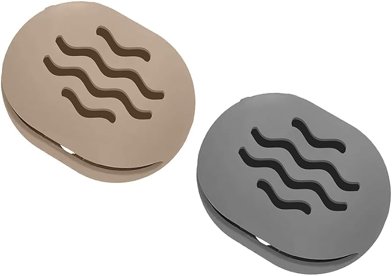 TIKIUKI Estojos de silicone para esponja de maquiagem Khaki+Gery, pacote com 2