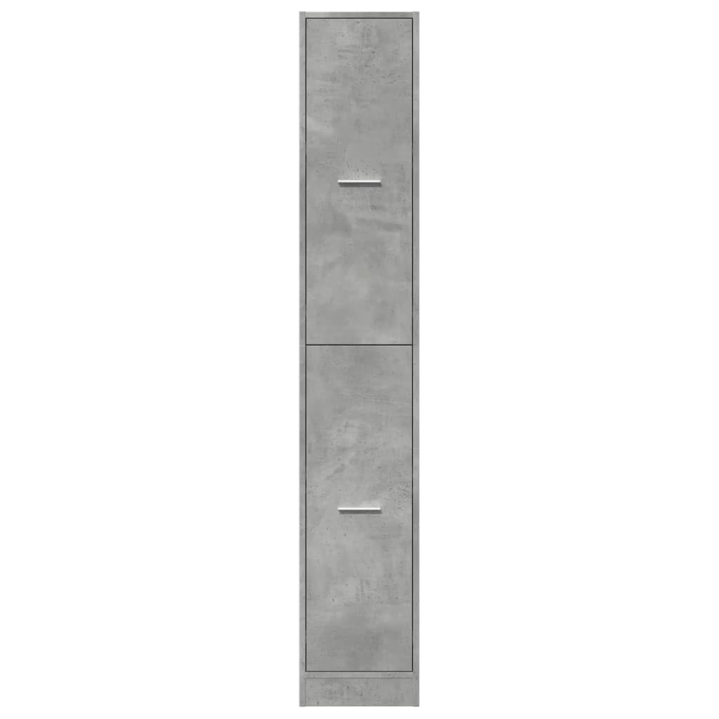 vidaXL Apothekenschrank, betongrau, 30 x 41 x 174,5 cm, Spanplatte, Apothekenschrank, Apothekenmöbel, Schrank mit Schubladen für Apotheken