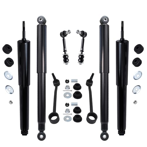 Image of Detroit Axle - 4WD Shocks Kit for 1995-1999 Dodge Ram 2500 1996 1997 1998, 4 Shock Absorbers Assembly 4 Sway Bar End Links Front and Rear Replacement Suspension