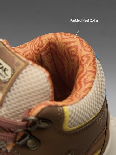 Image of The Souled Store Avatar: Elements Men and Boys High Top Sneakers Brown and Beige and Off White Streetwear Trainer PU and Mesh Phylon Midsole Durable Outsole Lace Up Lightweight