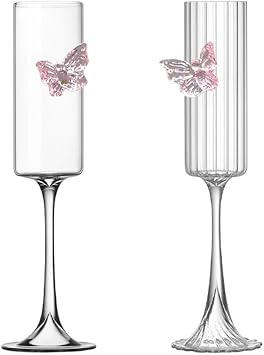 Butterfly Champagne Glasses Champagne Glasses Glass Unique Gifts for Women, Birthday Gifts, Cute, Fun, Unpainted, Decorative, Sparkling