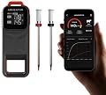 ARMEATOR Smart Meat Thermometer with 2 Probes, Unlimited Range Bluetooth Meat Thermometer, Digital Food Thermometer for Remote Monitoring of BBQ Grill, Oven