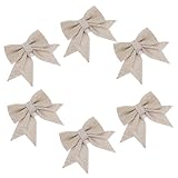 BinZyronic 6個入り弓形クリスマスツリー飾り – リボン付き吊り下げオーナメント 家庭用イベント装飾 (示されているように)