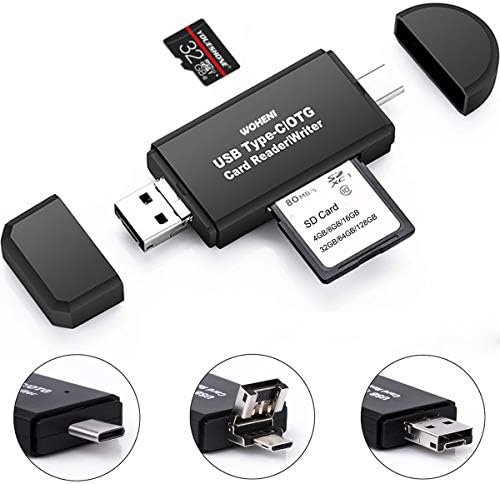 Memory Card Reader, Micro SD Card/TF USB C Card Reader and 3 in 1 USB Type C/Micro USB/USB Portable sdxc SD Card Adapters for PC & Laptop & Tablets & Smart Phones with OTG Function