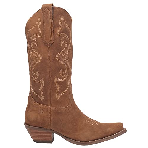 Dingo Womens Out West Tall Snip Toe Boots Mid Calf Low Heel 1-2" - Brown - Size 7.5 B #TOP2