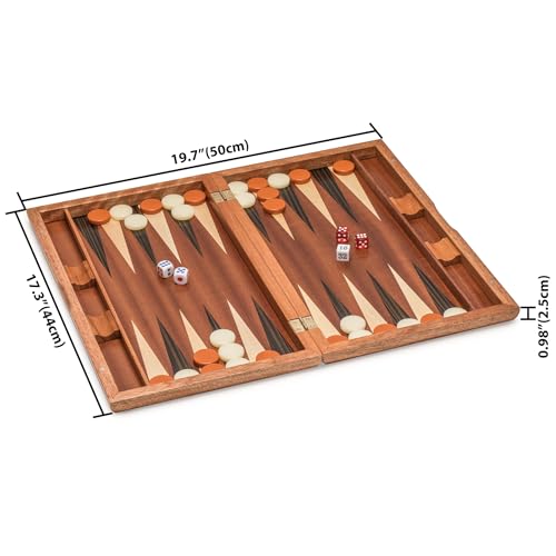 Set de Backgammon en Madera con Accesorios 17 pulgadas miniatura 2