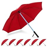 BESTKEE Lightsaber Umbrella LED Light up Golf Umbrellas with 7 Color Changing On The Shaft/Built in Torch at Bottom,Birthday/Christmas Gifts for Men/Women/Kids (Red)