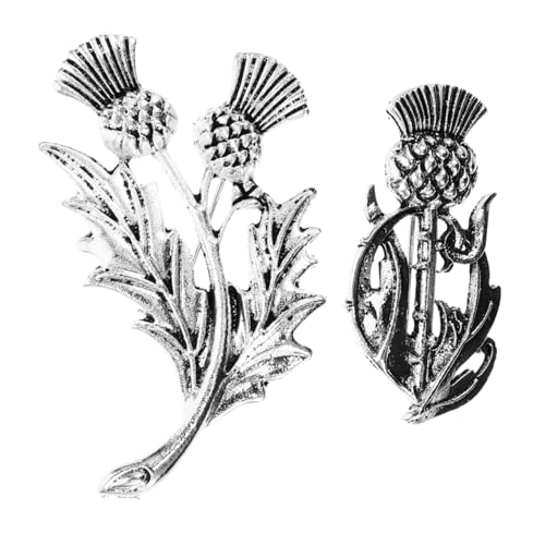 COLLBATH 2pcs Scottish Thistle Brooch Pin Vintage Jewelry Pin Nat...