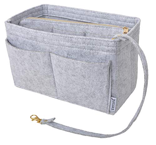 Vercord Felt Organizer Insert For Purse Handbag Tote Bag In Bag Inside Shaper Divider Neo Grey Large