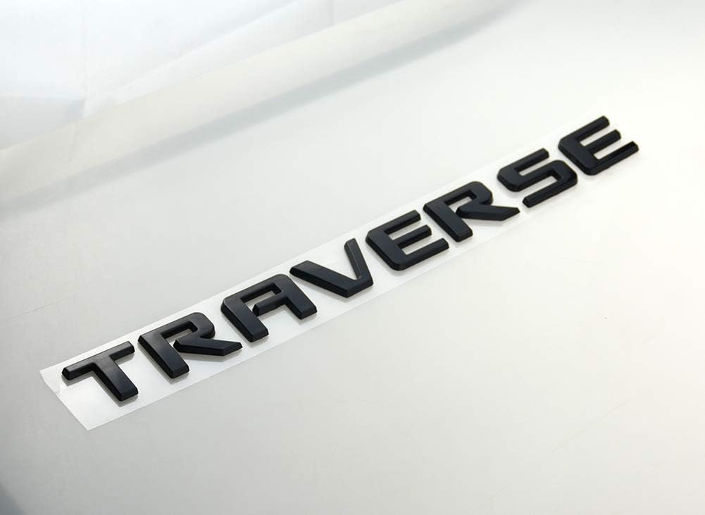 1 Pc Traverse Badge 3D Emblem Nameplate Letters Logo Replacement for Traverse (Gloss Black)