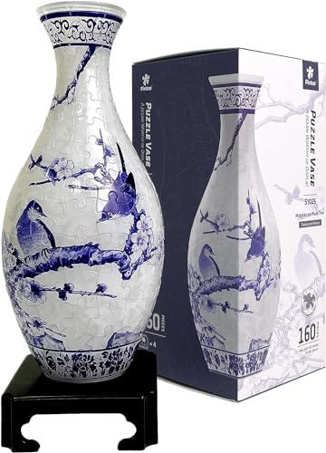 ピントー(Pintoo) 160ピース 3D立体花瓶パズル【梅の木にカササギ】(11X11x24cm)生け花 水栽培可能 プレゼント インテリア[S1025]