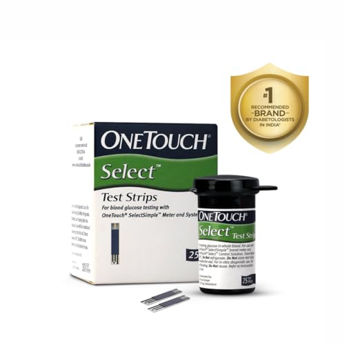 Image of OneTouch Select Test Strips | Pack of 25 Strips | Blood Sugar Test Machine Testing Strips | Global Iconic Brand | For use with OneTouch Select Simple Glucometer
