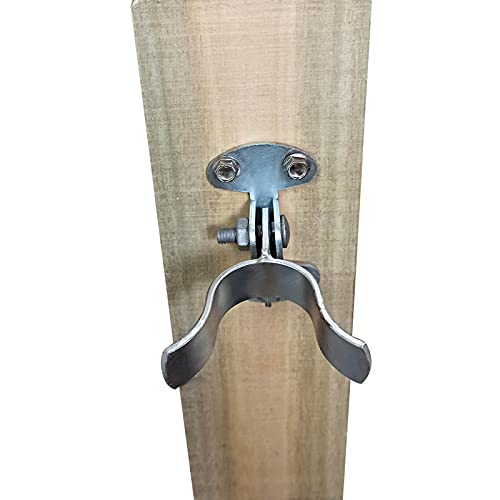 Image of 1-5 /8 inch Flat Back Wall Mount Fork Gate Latch - Gate Latch Hardware with Screws or Lag Bolt for Gate Frames, Easily Mounts to Wooden Gate Post or Wall (Pack of 2)