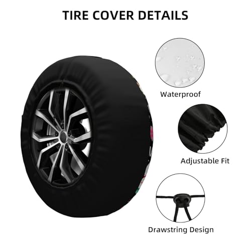 Image of Christmas Snowman Spare Tire Cover Winter Weatherproof Universal Wheel Protectors Christmas New Year Wheel Covers for Rv Camper Travel Trailer SUV Truck 15 Inch Holiday Xmas Decor