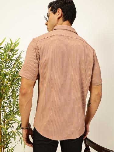 Image of Thomas Scott Men's | Solid | Half Sleeve | Slim Fit | Cotton Blend | Spread Collar | Casual Shirt