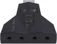 ADAPTADOR PLACA DE SOM USB 4 PORTAS P2 – COMPATÍVEL COM PS3, Vinik, A4PUSBM