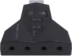 ADAPTADOR PLACA DE SOM USB 4 PORTAS P2 – COMPATÍVEL COM PS3, Vinik, A4PUSBM