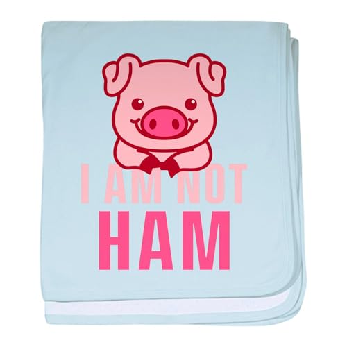 CafePress I Am Not Ham Vegetarian Vegan Veganis Baby Blanket, Super Soft Newborn Swaddle