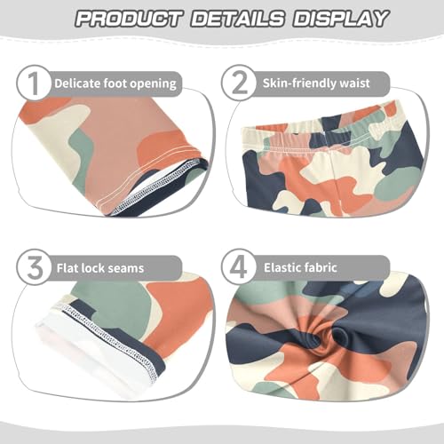 Camouflage Colored Girls Casual Leggings for Kids Printed Long Pant Bottoms Stretch and Soft3
