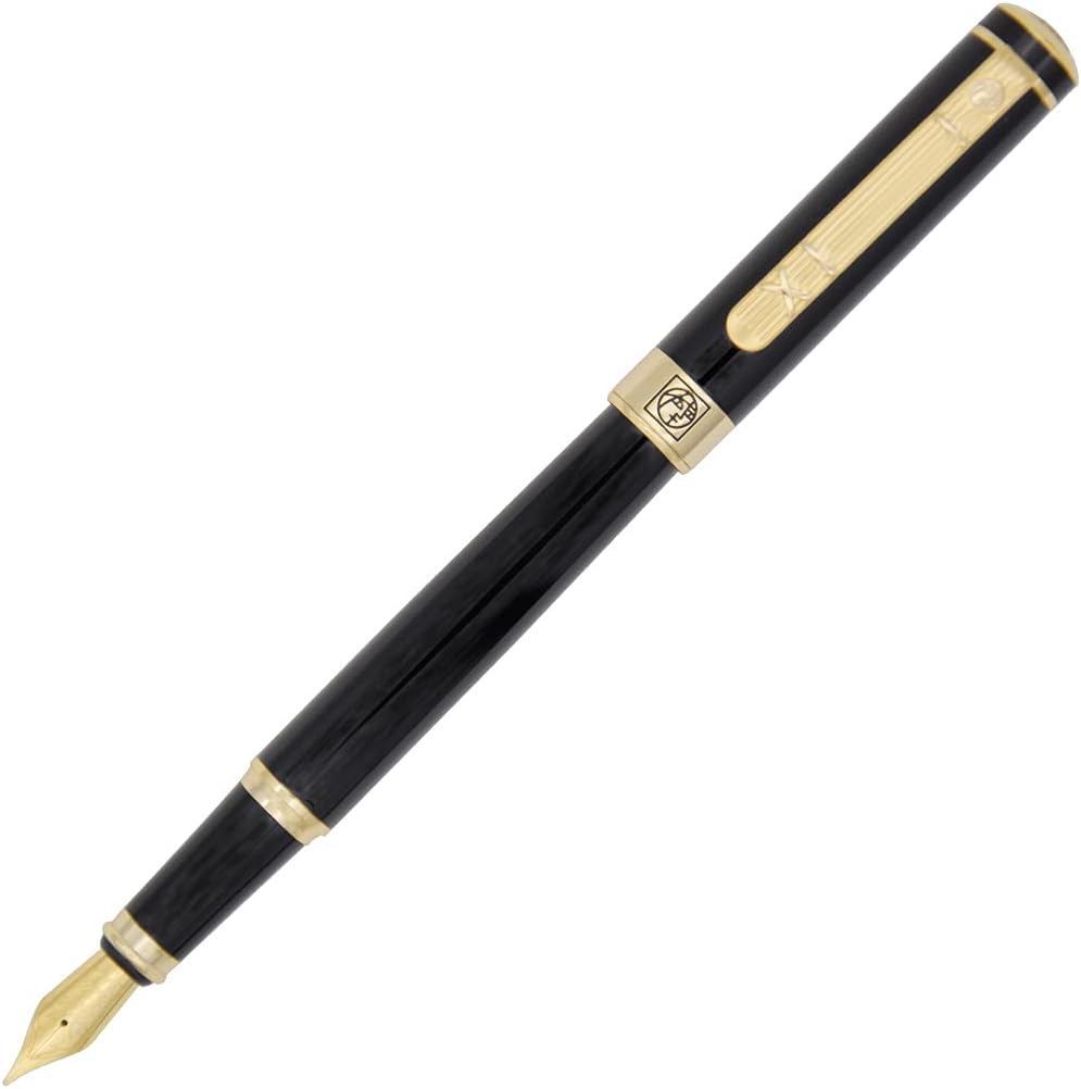 Gullor Advanced Fountain PEN Picasso 902 Golden Clip and Black Pen