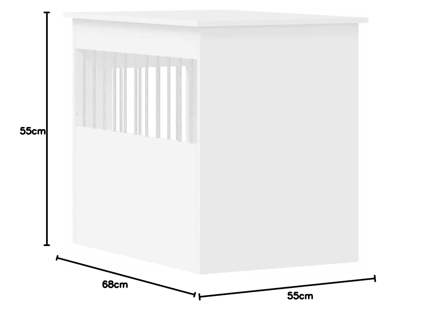 Générique Meuble de Cage pour Chien Blanc en Bois d'Ingénierie 55x80x68 cm, Articles pour Animaux de Compagnie, Accessoires, Niche 28.04 kg, 838323