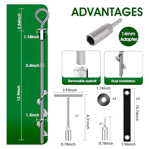 Image of Trampoline Anchors - Heavy Duty Trampoline Stakes - Ground Anchors Resistant High Wind - Ground Stakes Heavy Duty with Straps