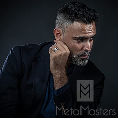 Metal Masters Men's Titanium Wedding Band Ring with Double Row Cubic Zirconia, Comfort Fit Sizes, 9MM 8 to 124