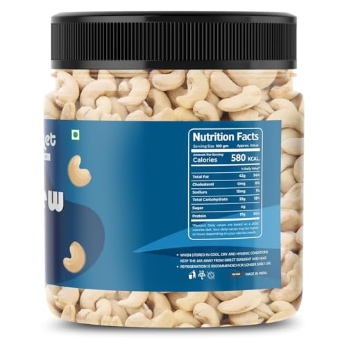 Image of NUTRI BASKET Whole Cashews /Kaju | Premium Unsalted Cashew Nuts | Rich in Protein, Magnesium & Phosphorus | Crunchy Fresh Dry Fruits for Snacking, Cooking, Desserts & Daily Nutrition (1kg)