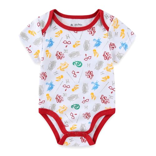 WARNER BROS Harry Potter Baby Boys 5 Pack Bodysuit for Newborn and Infant2