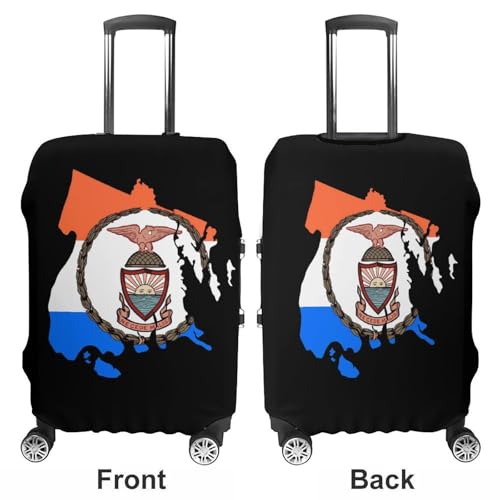 Flag Map of Bronx County New York Travel Luggage Cover for Suitcase 19-32 Inches Elastic Washable Baggage Protector3
