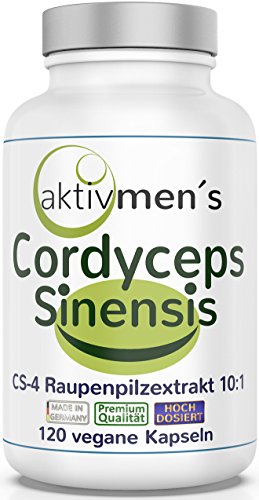 aktivmen´s Cordyceps sinensis hochdosiert + von Experten* geprüft - 120 Kapseln, Raupenpilz CS-4 Extrakt 10:1, 1000 mg pro Tagesdosis, Kapselinhalt ohne Zusatzstoffe, 1 Dose (1x71,5g) Greif zu! Cover