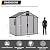 MELLCOM 8 x 6 FT Outdoor Storage Tool Shed with Windows and Lockable Door, Resin Outdoor Storage Shed with Floor, Resin Garden Shed for Lawnmower, Pool Supply, Bike