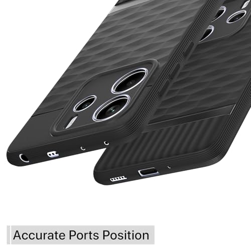 Image of Pikkme Back Cover for Redmi Note 14 5G Camera Protection 3D Hexa Cube Design Silicone Protective Bumper Case (Black)