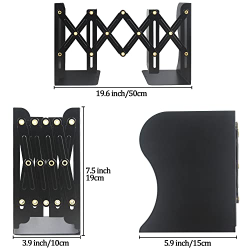 Keenjorika Keenjorika Adjustable Bookends, 19 Inches 2 Dividers Heavy Duty Metal Book Holders, Book Storage Rack, Desk Organizer Magazine File Holder For Office thumb #1