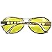 Yellow Lens Silver Frame Elvis Aviator Rocker Glasses