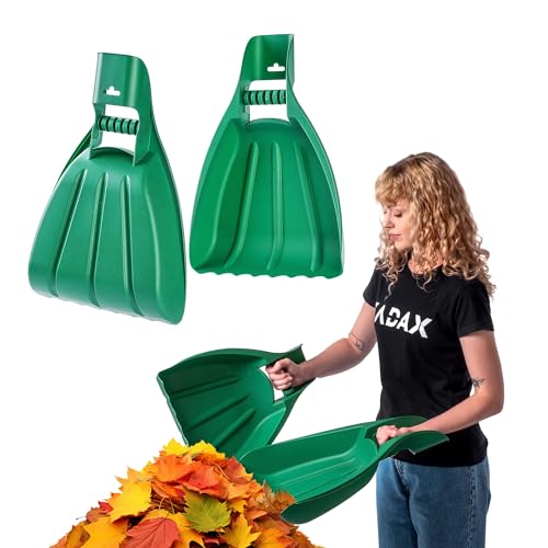 KADAX Recogedor de hojas, garra de polipropileno resistente, pinza para hojas, hierba y frutas, resistente a la intemperie (49,5 x 34 cm, verde)