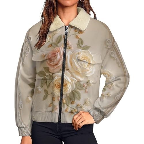 Veste polaire femme beige chaude et ample veste d hiver zippée