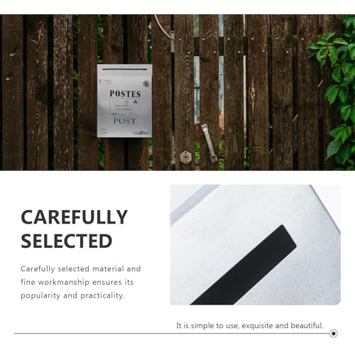 Buzón de pared espacioso de hierro para evitar que las cartas y el periódico se mojen fuera 4