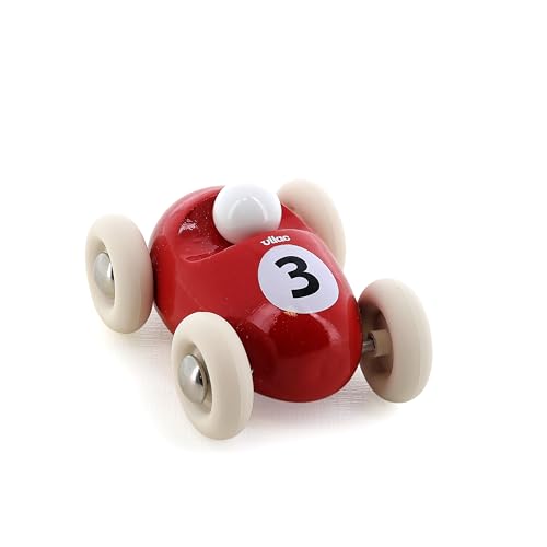 VILAC - Mini Roadster Rouge n°3 - Imitation - TRAFIC - 1 Voiture en Bois Mini Roadster Rouge - Jeux d'Eveil pour Enfant en Bois - Jouet pour Enfant Dès 2 Ans - 2331R
