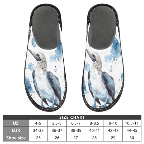 Slippers for Women Blue Footed Booby Art Print Soft Fuzzy Women's Slippers Indoor and Outdoor Shoes3