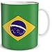 TRIOSK Tasse Flagge Brasilien Länder Flaggen Geschenk Südamerika Souvenir Brazil für Reiselustige Frauen Männer Arbeit Büro Weltenbummler