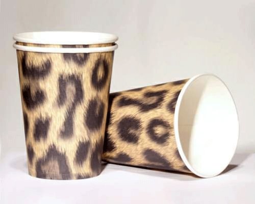 Preisvergleich Produktbild DH-Konzept 10 Pappbecher im * LEOPARD * für Party und Geburtstag Becher Partybecher Party Fete Set Mottoparty Wilde Tiere Safari Dschungel