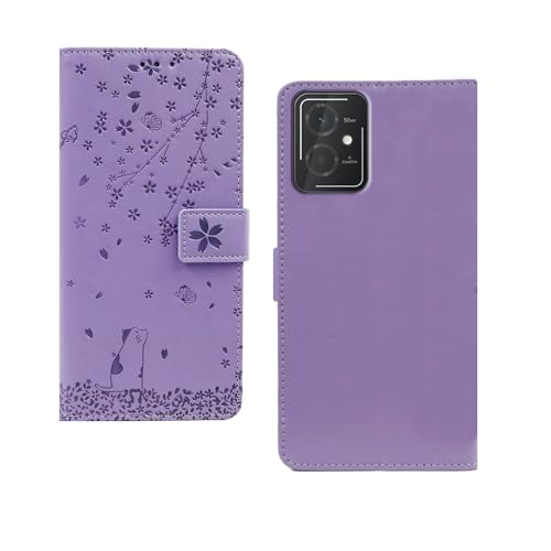 Image of amazon basics HMD Vibe 5G Flip Cover | Card Pockets Wallet & Stand | Flip Cover for HMD Vibe 5G (Purple Tree)